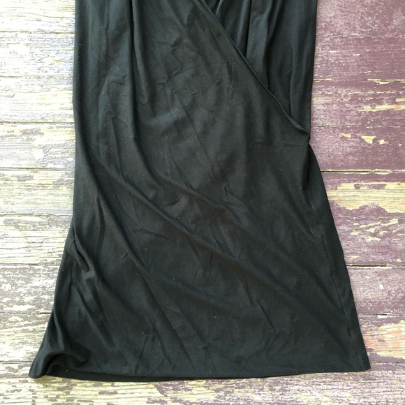 Bryn Walker Dress Size M Black Sleeveless Wrap Front Bamboo Organic Cotton - Picture 13 of 13